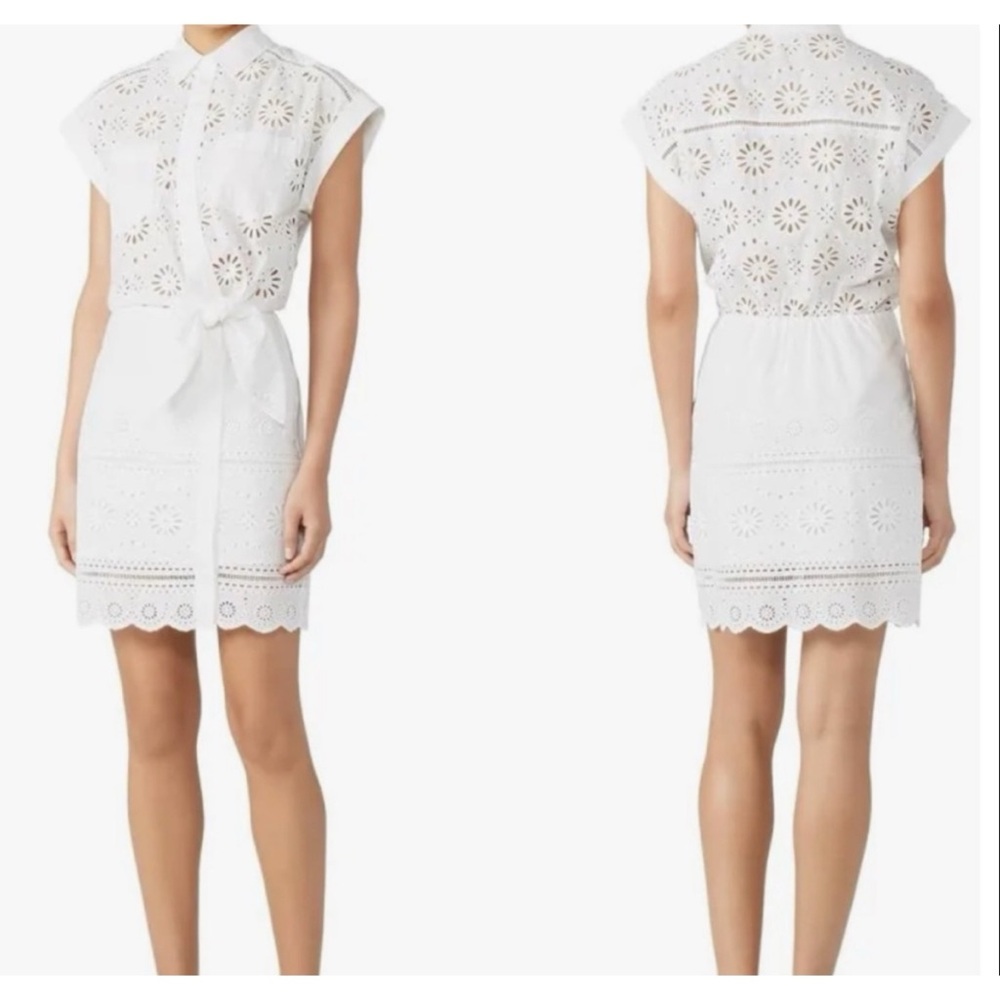Veronica Beard Bettina White Eyelet Dress, Size 8